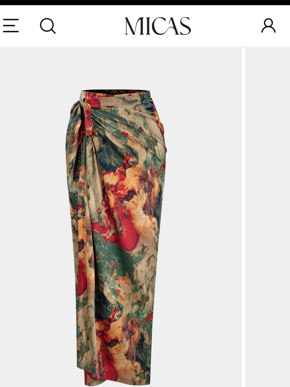 Micas Multicolor silk wrap skirt with
Strapless bodysuit NWT